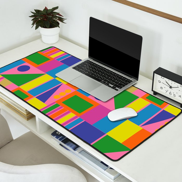 Mid Century Modern Modtastic Fun and Colorful Abstract Geometric Pattern Desk Mat Gallery Image 2