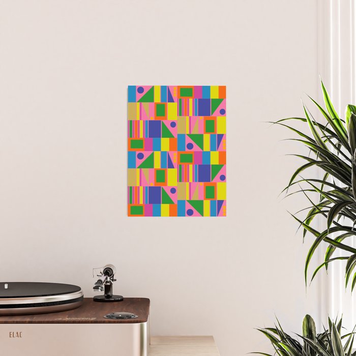 Mid Century Modern Modtastic Fun and Colorful Abstract Geometric Pattern Poster Gallery Image 2