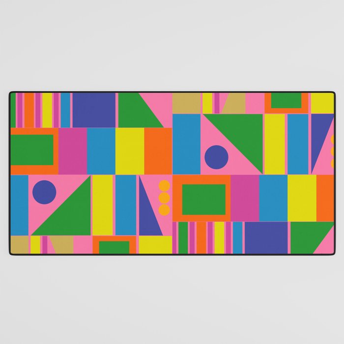 Mid Century Modern Modtastic Fun and Colorful Abstract Geometric Pattern Desk Mat Gallery Image 3
