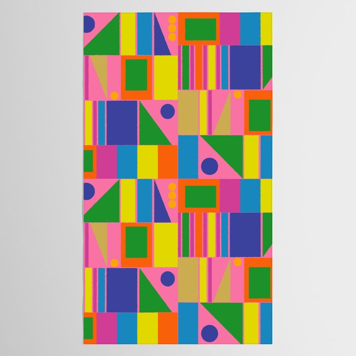 Mid Century Modern Modtastic Fun and Colorful Abstract Geometric Pattern Tablecloth Gallery Image 2