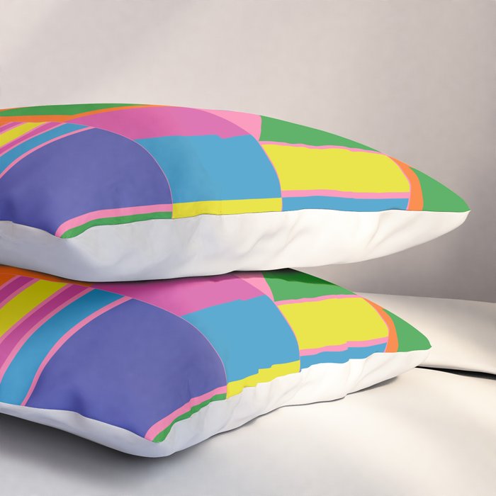 Mid Century Modern Modtastic Fun and Colorful Abstract Geometric Pattern Pillow Sham Gallery Image 3