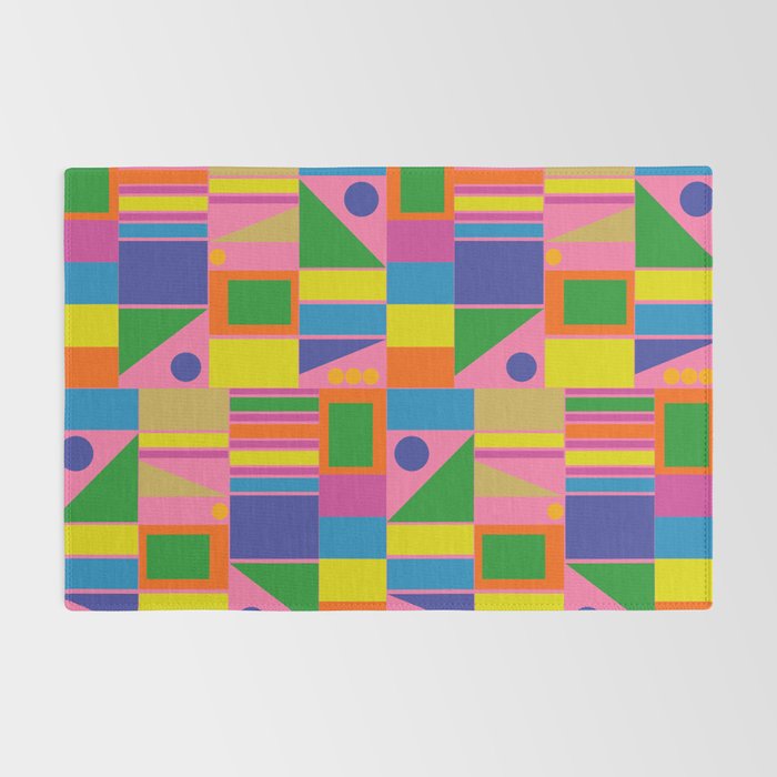 Mid Century Modern Modtastic Fun and Colorful Abstract Geometric Pattern Rug Gallery Image 2