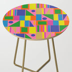 Mid Century Modern Modtastic Fun and Colorful Abstract Geometric Pattern Side Table Gallery Image 2
