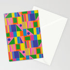 Mid Century Modern Modtastic Fun and Colorful Abstract Geometric Pattern Stationery Card Gallery Image 2