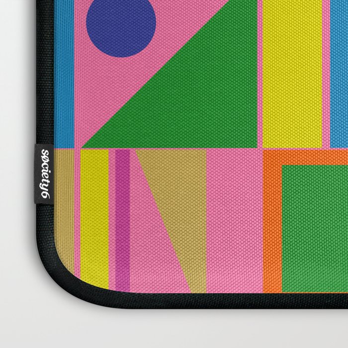 Mid Century Modern Modtastic Fun and Colorful Abstract Geometric Pattern Laptop Sleeve Gallery Image 3