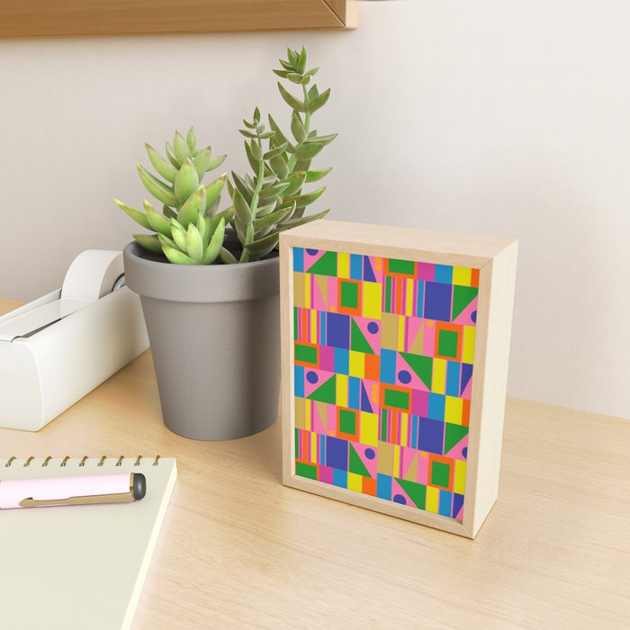 Mid Century Modern Modtastic Fun and Colorful Abstract Geometric Pattern Mini Art Print Gallery Image 2