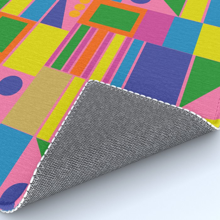 Mid Century Modern Modtastic Fun and Colorful Abstract Geometric Pattern Rug Gallery Image 4