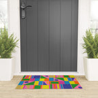 Mid Century Modern Modtastic Fun and Colorful Abstract Geometric Pattern Welcome Mat Gallery Image 3