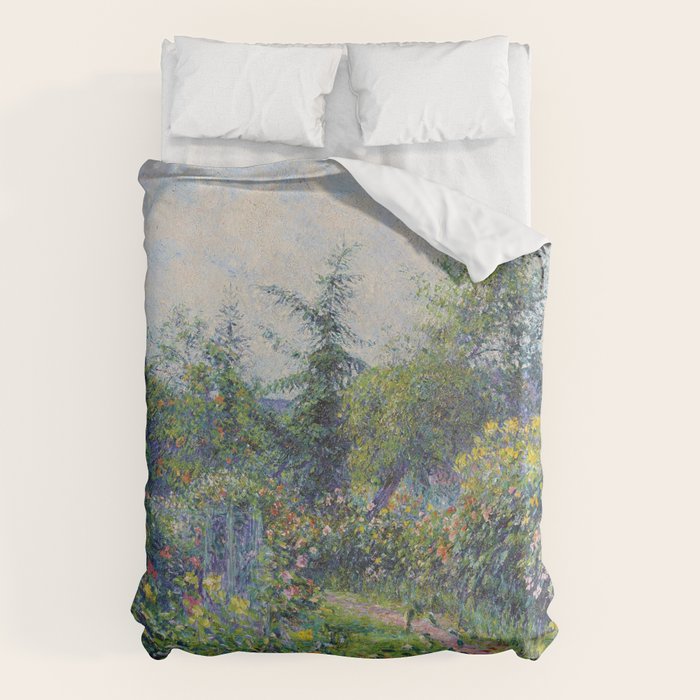 Camille Pissarro Garden and Chicken Coop at Octave Mirbeau's, Les Damps still life portrait painting Duvet Cover Gallery Image 6