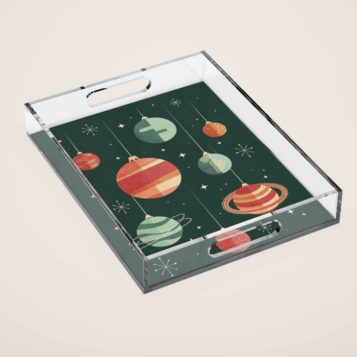 Joy to the Universe (on Green) Acrylic Tray Gallery Image 1