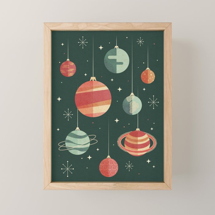 Joy to the Universe (on Green) Mini Art Print Gallery Image 1