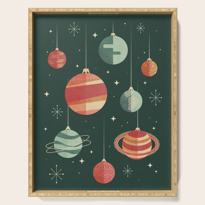 Joy to the Universe (on Green) Serving Tray Gallery Image 1