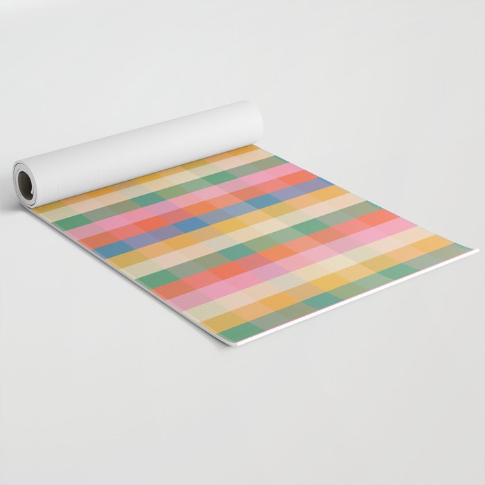 Rainbow Plaid Colorful Check Pattern Yoga Mat Gallery Image 2