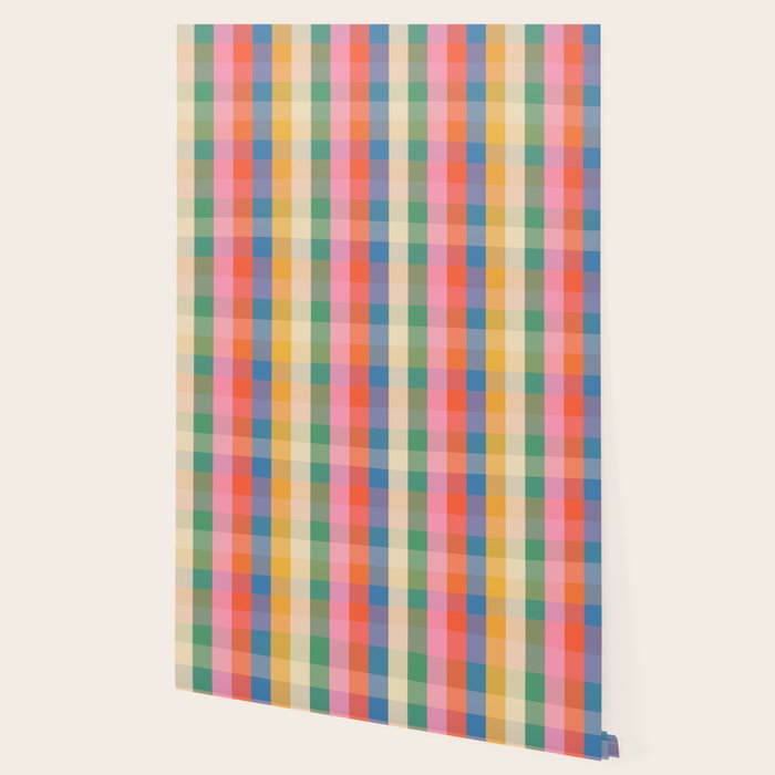 Rainbow Plaid Colorful Check Pattern Wallpaper Gallery Image 2