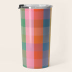 Rainbow Plaid Colorful Check Pattern Travel Mug Gallery Image 3