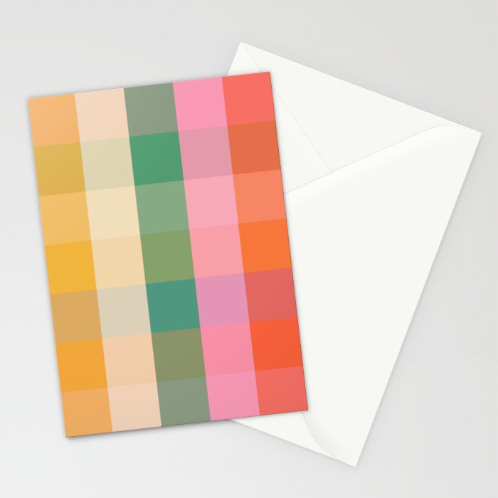 Rainbow Plaid Colorful Check Pattern Stationery Card Gallery Image 2