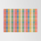 Rainbow Plaid Colorful Check Pattern Rug Gallery Image 2