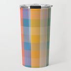 Rainbow Plaid Colorful Check Pattern Travel Mug Gallery Image 1