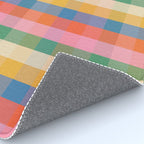 Rainbow Plaid Colorful Check Pattern Rug Gallery Image 4