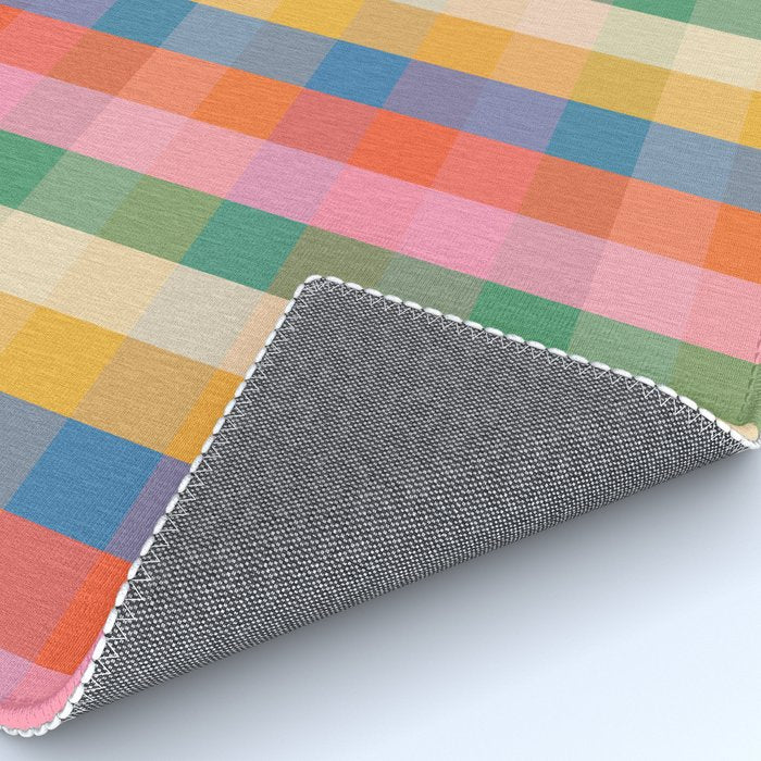 Rainbow Plaid Colorful Check Pattern Rug Gallery Image 4