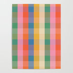 Rainbow Plaid Colorful Check Pattern Poster Gallery Image 4