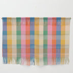 Rainbow Plaid Colorful Check Pattern Wall Hanging Gallery Image 1