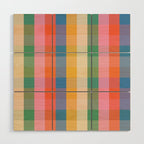 Rainbow Plaid Colorful Check Pattern Wood Wall Art Gallery Image 1
