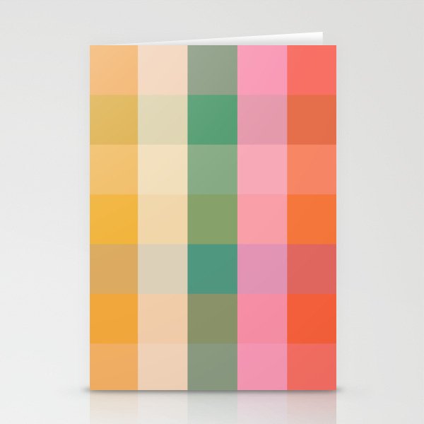 Rainbow Plaid Colorful Check Pattern Stationery Card Gallery Image 2