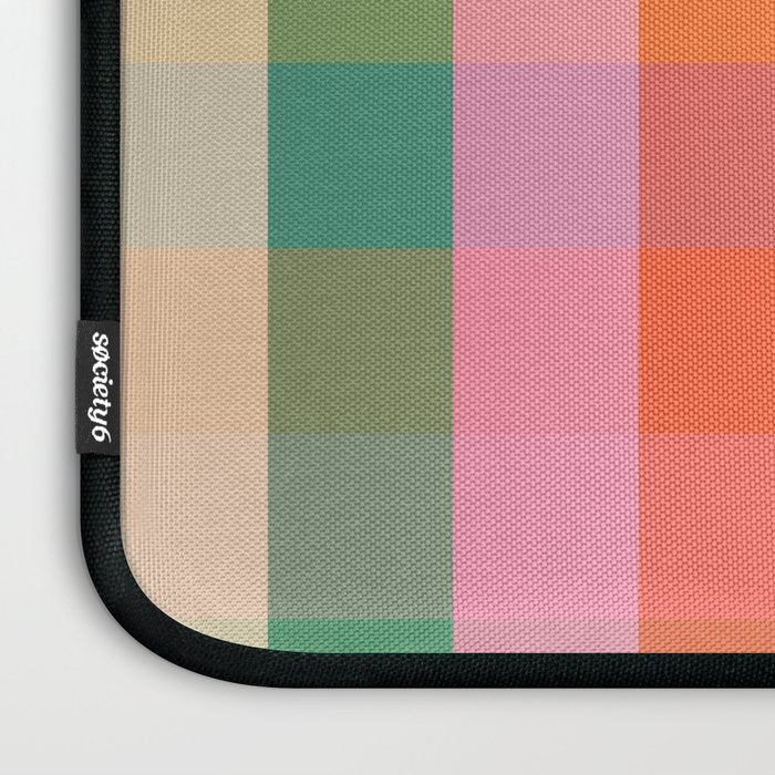 Rainbow Plaid Colorful Check Pattern Laptop Sleeve Gallery Image 3