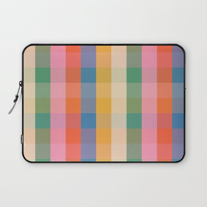 Rainbow Plaid Colorful Check Pattern Laptop Sleeve Gallery Image 1