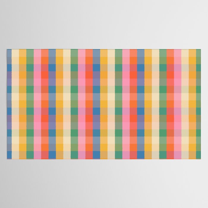 Rainbow Plaid Colorful Check Pattern Tablecloth Gallery Image 2