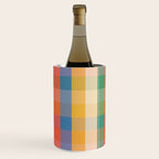 Rainbow Plaid Colorful Check Pattern Wine Chiller Gallery Image 3