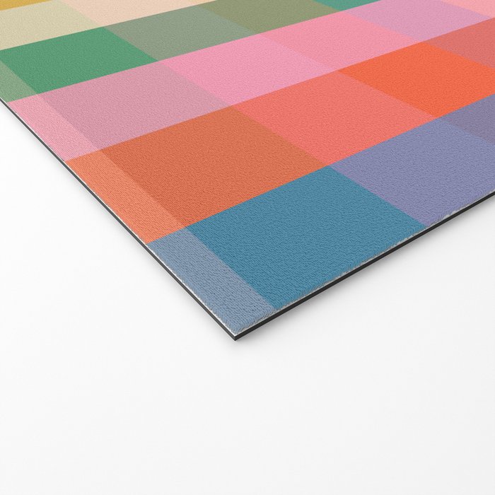 Rainbow Plaid Colorful Check Pattern Welcome Mat Gallery Image 2