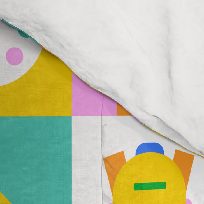 Colorful back to school geometric mosaic pattern Comforter Gallery Image 4