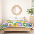 Colorful back to school geometric mosaic pattern Duvet Cover Gallery Image 3