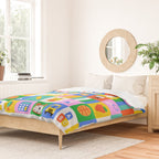 Colorful back to school geometric mosaic pattern Duvet Cover Gallery Image 2