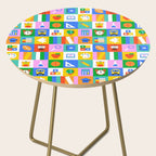 Colorful back to school geometric mosaic pattern Side Table Gallery Image 2
