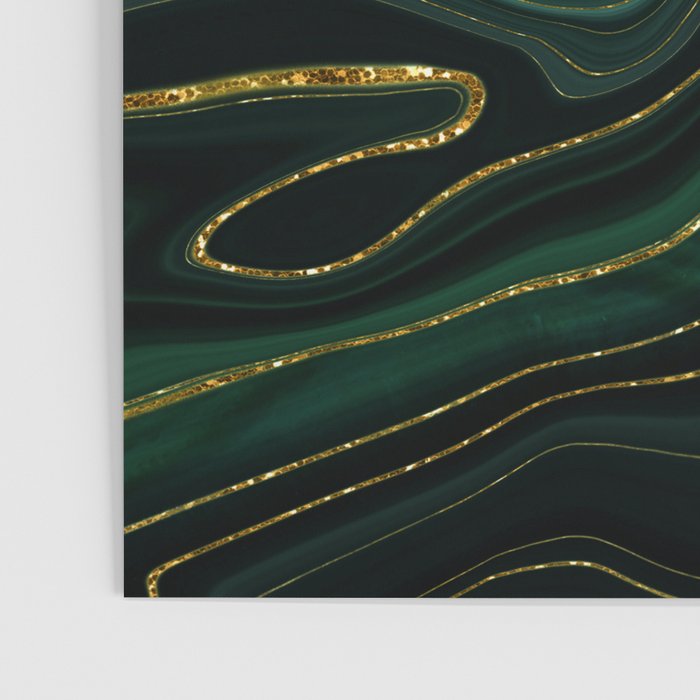 Abstract Gold Glitter Malachite Marble Landscapes Poster Gallery Image 3