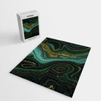 Abstract Gold Glitter Malachite Marble Landscapes Jigsaw Puzzle Gallery Image 2