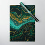Abstract Gold Glitter Malachite Marble Landscapes Wrapping Paper Gallery Image 1