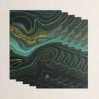 Abstract Gold Glitter Malachite Marble Landscapes Wrapping Paper Gallery Image 3