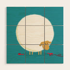 Fluffy Sheep Wood Wall Art Gallery Image 1
