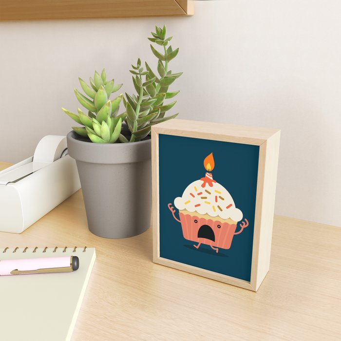 Cupcake on fire Mini Art Print Gallery Image 2
