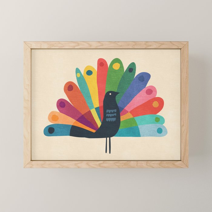 Whimsical Peacok Mini Art Print Gallery Image 1