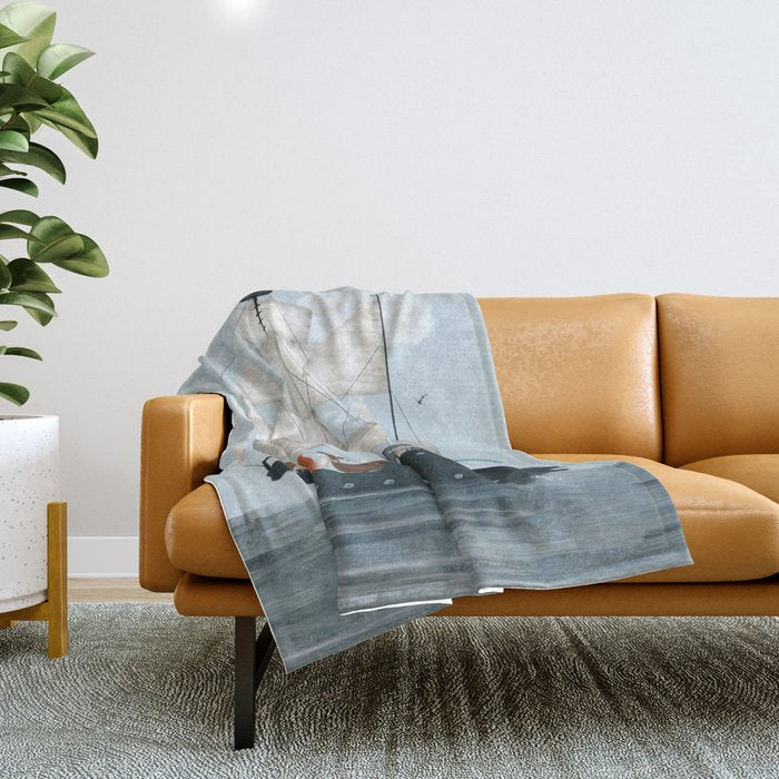 a nautical adventure Throw Blanket Gallery Image 1