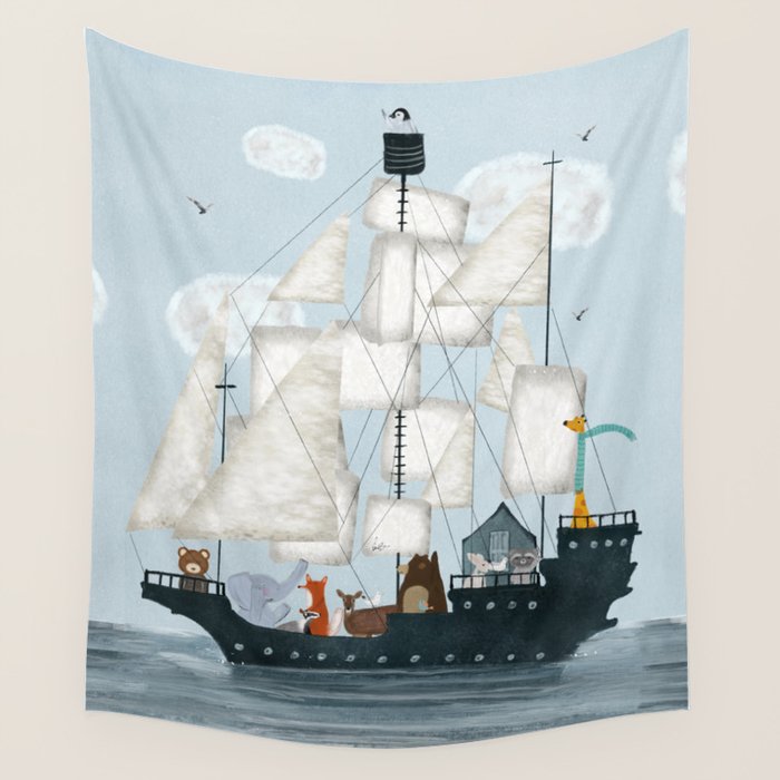 a nautical adventure Wall Tapestry Gallery Image 4