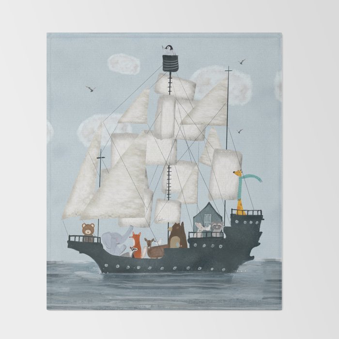 a nautical adventure Throw Blanket Gallery Image 2