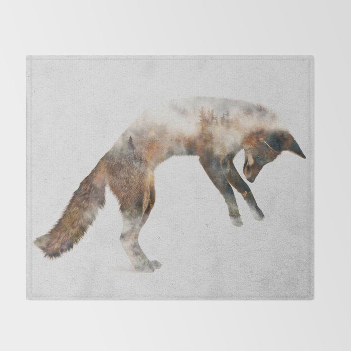 Jumping Fox Throw Blanket Gallery Image 2