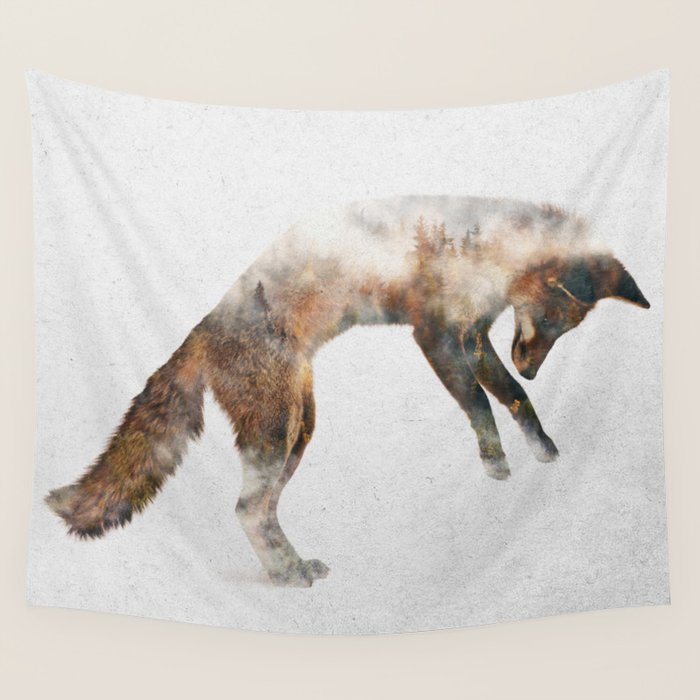 Jumping Fox Wall Tapestry