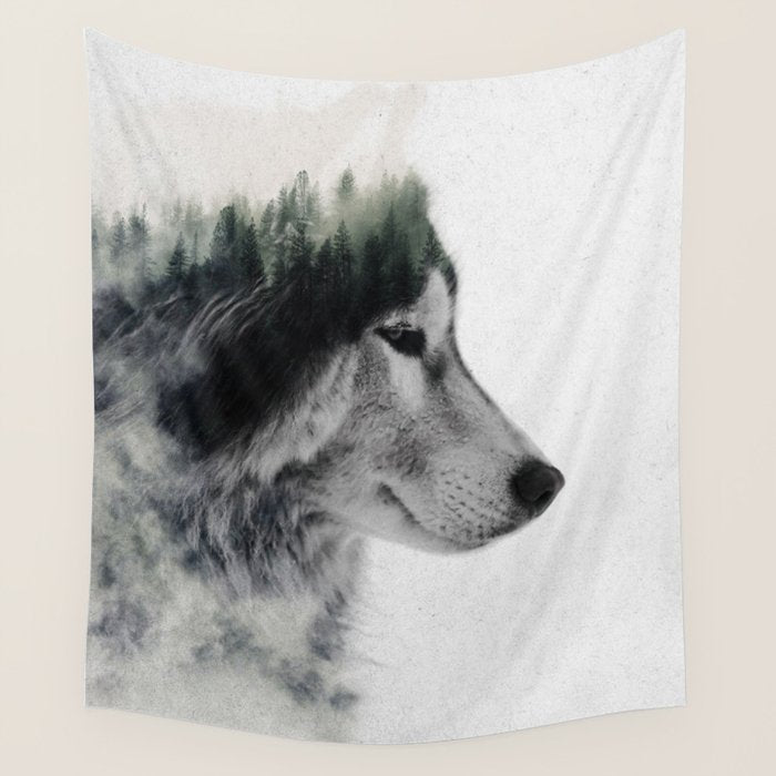 Wolf Stare Wall Tapestry Gallery Image 4